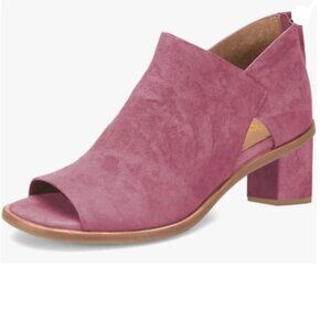 YDN Plum Peep Toe Low Block Heels Back Zipper Sandal Ankle Boots Comfy Shoes